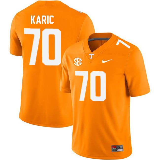 Men #70 Andrej Karic Tennessee Volunteers College Football Jerseys Stitched Sale-Orange